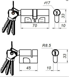 Механизм цилиндровый МЦ 8 ОМЕГА