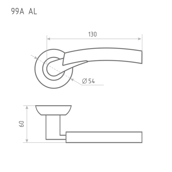 Ручка дверная AL 99А AL ст.бронза "Нора-М"