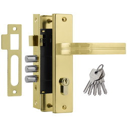 Замок врезной 706К-61,5 мм (золото) НОРА-М