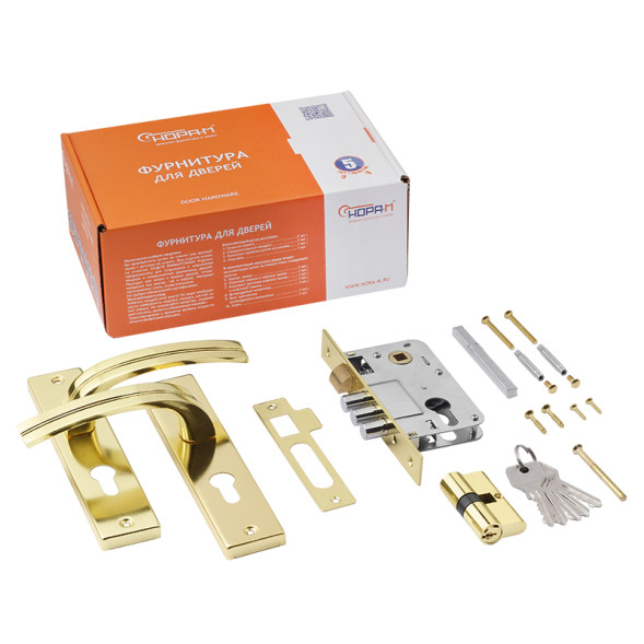 Замок врезной 706К-61,5 мм (золото) НОРА-М