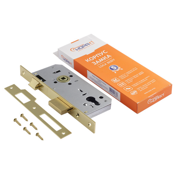 Корпус замка КЗВ-102 (85мм) (золото) 45мм  "Нора-М"