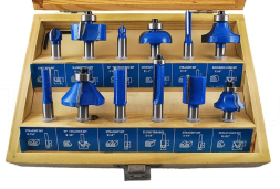 Набор фрез по дереву 12 предметов деревянная коробка (С)