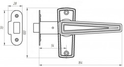 Защелка врезная ЗЕНИТ ЗЩ2.01 медь