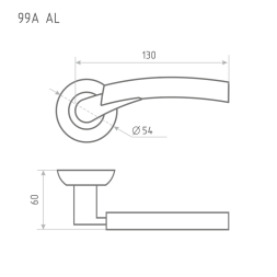 Ручка дверная AL 99А AL хром "Нора-М"