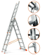 Лестница индустриального типа трехсекционная 3*8 алюмин. 222/357/492, 11,1 кг (351)