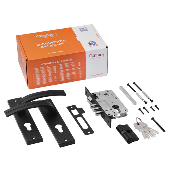 Замок врезной 706К-61,5 мм (черный) НОРА-М