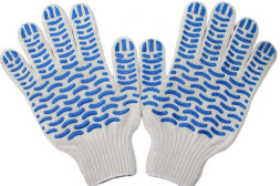 А-2 Перчатки рабочие хб 6 нитей 10 класс с ПВХ Волна "Супер люкс" (10шт.)