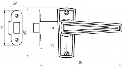 Защелка врезная ЗЕНИТ ЗЩ2.01 серебро