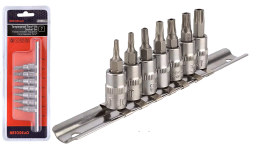 39838 Набор головок вставка TORX 5лучей 7пр  1/4" ТS10-TS40 АвтоДело