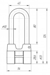 Замок навесной ЗЕНИТ ВС4А.01