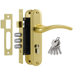 Замок врезной 796А-61,5 мм (золото) НОРА-М