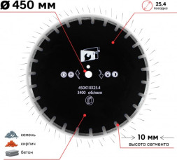 Диск алмазный "асфальт" 350*10*25,4 СЕБ