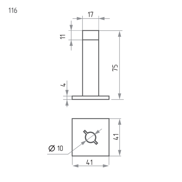 Ограничитель дверной настен. 116 (золото)  "Нора-М"