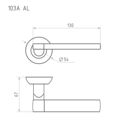 Ручка дверная AL 103А AL золото "Нора-М"