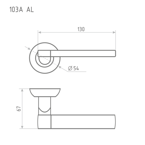 Ручка дверная AL 103А AL золото "Нора-М"