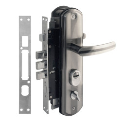 Замок врез. N200-68 ECO Л (мат.хром-черн.никель)  "Нора-М"