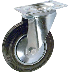 Колесо промышленное поворотное, резиновое. SIZE:4"(100мм) Нагрузка 70кг. SC 42