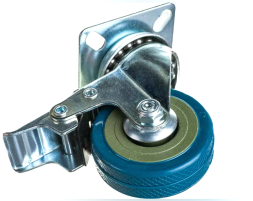 Колесо аппаратное серая резина поворотное с тормозом SIZE: 4" (100) Нагрузка 80кг. SCgb 42