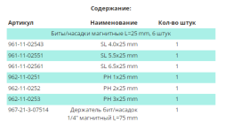 Н-р насадок 7 шт + удл.для бит 75 мм. Quick