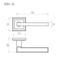 Ручка дверная AL 108К AL золото "Нора-М"