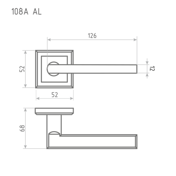 Ручка дверная AL 108К AL золото "Нора-М"