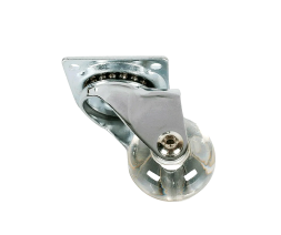 Колесо прозрачное PU поворотное  50мм SCP 25 ПР