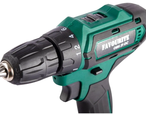 Дрель-шуруповерт аккумуляторная 21В, 2Ач, кейс OBS 21 DC SET FAVOURITE