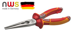 Длинногубцы прямые NWS 170мм, диэлектр. 1000В VDE покрытие Crom, рукоятки SoftGripp 3K