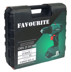 Дрель-шуруповерт аккумуляторная 21В, бесщет. OBS 21 DCNB  FAVOURITE