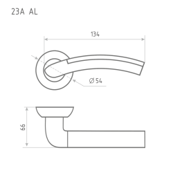 Ручка дверная AL 23А AL золото "Нора-М"