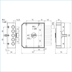 Замок накладной ЗН4 030.0.1 ЛЕВЫЙ (3кл) МЕТТЭМ