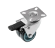 Колесо аппаратное поворотное, серое, сдвоенный ролик с тормозом 2" (50), нагрузка 60кг. SCndb 25