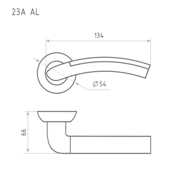Ручка дверная AL 23А AL ст.бронза "Нора-М"