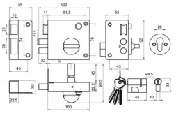 Замок накладной ОМЕГА ЗН3 медь