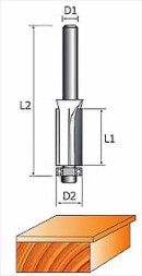 Фреза кромочная прямая с нижним подшипником 8*12*50 СТРОНГ