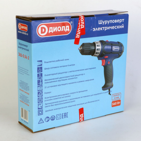 Шуруповерт электрический 560Вт (ЭШ-0,56-2) "ДИОЛД"