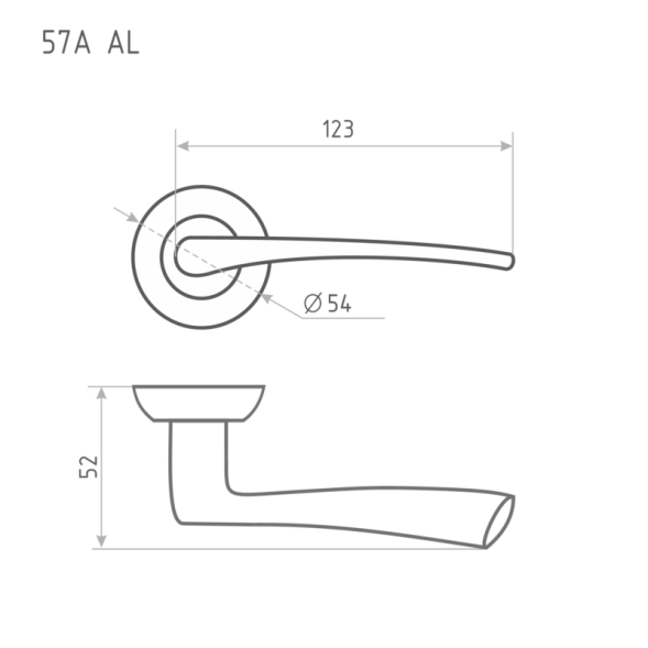 Ручка дверная AL 57A AL (золото)  "Нора-М"