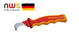 Нож для снятия изоляции VDE 1000В 40х195 мм NWS, рукоятка SoftGripp (530 2К)