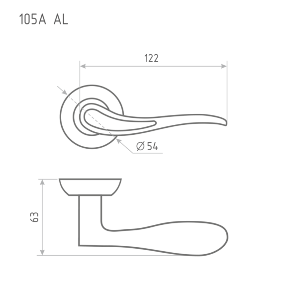Ручка дверная AL 105А AL ст.бронза "Нора-М"