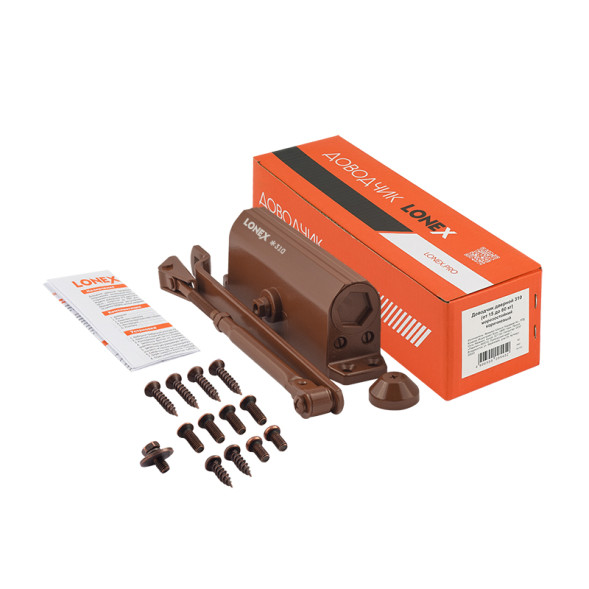 Доводчик дверной LONEX 310 (от 15 до 60 кг) (коричневый) морозостойкий