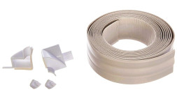 Лента-бордюр для раковин и ванн 38мм*3,35м, с 2 уголками и 2 заглушками, белая,/24