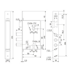 Замок врезной 12.11 (мех-м)  Гардиан