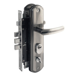 Замок врезной 300-68мм АВТОМАТ Л (мат.никель/черн.никель)  "Нора-М"