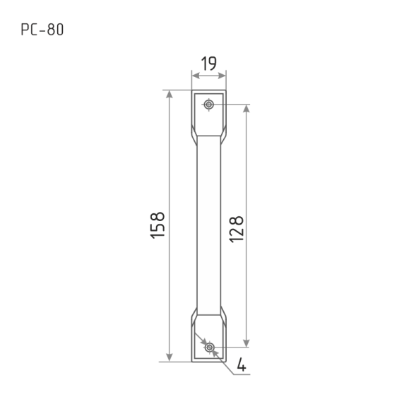 Ручка-скоба РС-80мм (золото) "Нора-М"
