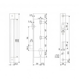 Замок врезной 30.11Р.24 (б/ц) с роликом Гардиан