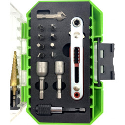 Набор отверточных насадок и сверел 18 предметов