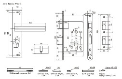 Замок врезной 106-55 мм (золото)