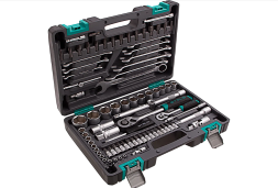 Набор инструментов, 1/2",1/4",СrV, пластиковый кейс 82 предм. STELS