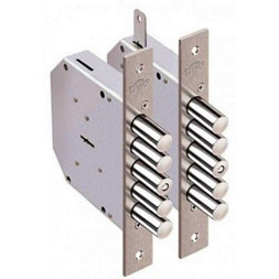 Замок врезной 1.06.02. ГРАНИТникель, сувальдный, стержни 5шт d18мм тяги