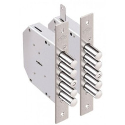 Замок врезной 1.06.02. ГРАНИТникель, сувальдный, стержни 5шт d18мм тяги